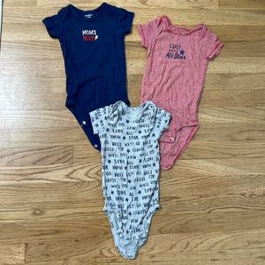 Set of three baby boy bodysuits